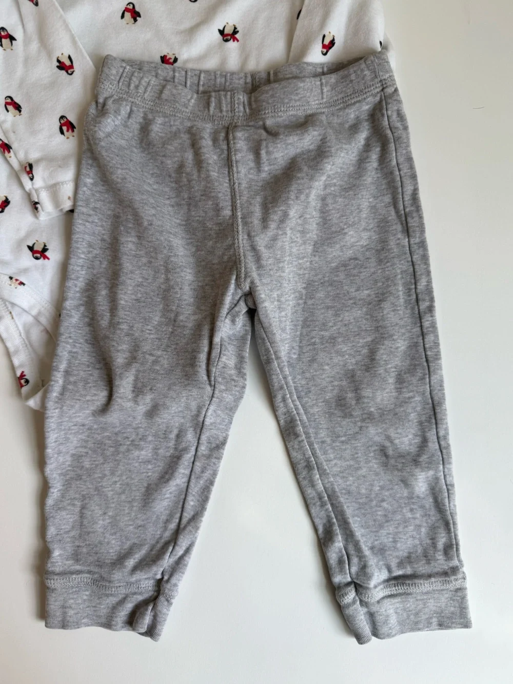 3/$15 | Carter's White, Gray & Red Penguin Two-Piece Matching Set